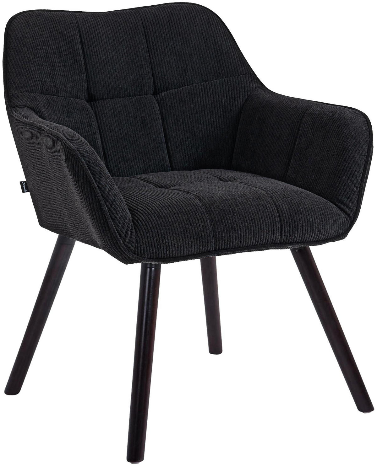 ESSZIMMERSTUHL Cord Schwarz - Schwarz, Holz/Textil (65/82/64cm) - CLP