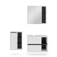 SADA KOUPELNOVÉHO NÁBYTKU Viola Bílá/šedá - bílá/šedá, kompozitní dřevo (80/60/46cm) - Vicco