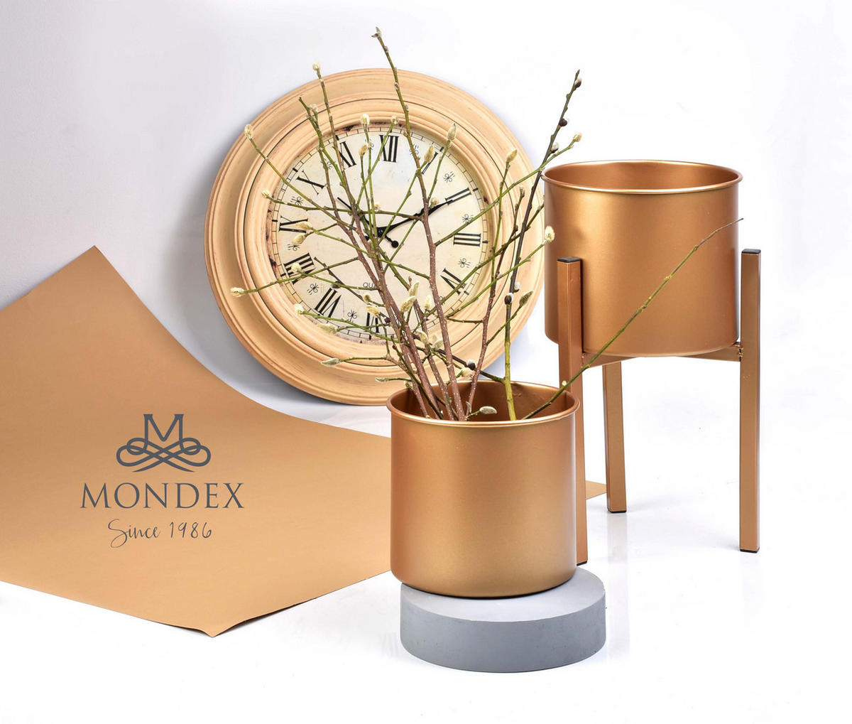 BLUMENTÖPFEN Swen Gold 24/24 cm Metall - Goldfarben, Metall (24cm) - Mondex