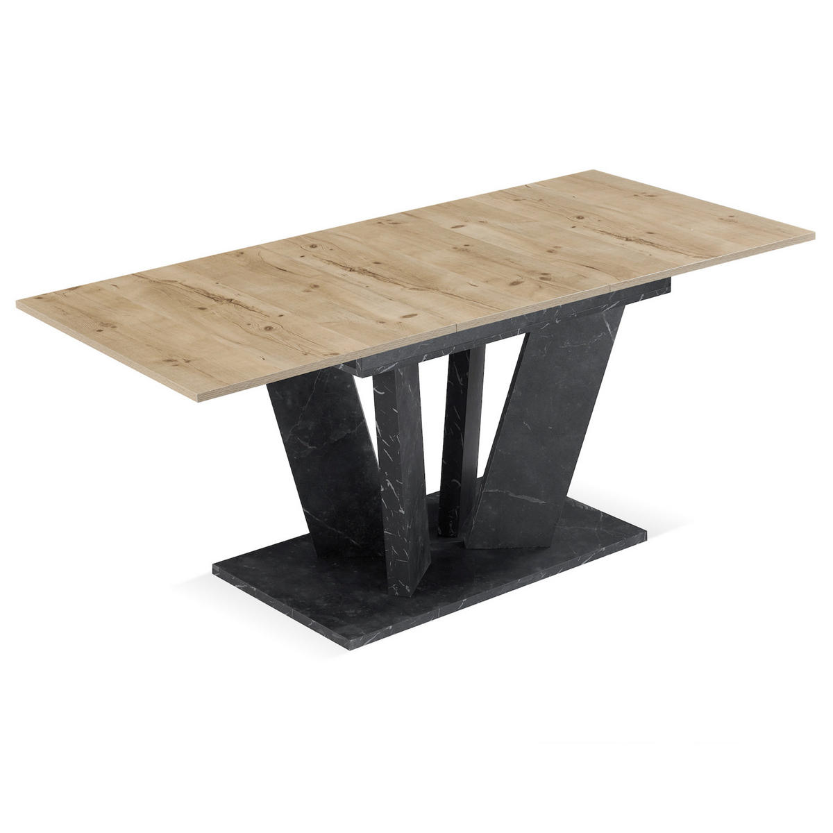 ESSTISCH WILLEM 120-160/80/76 cm - Anthrazit/Eiche San Remo, Holzwerkstoff (80/120/76cm) - B&D Home