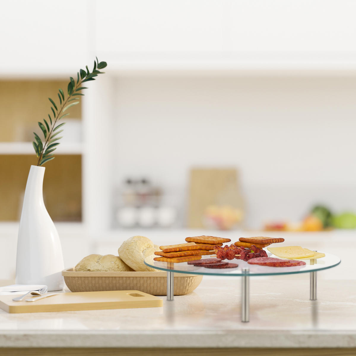 3XTORTENSTÄNDER - Transparent, Glas/Metall (33/15.5cm) - Relaxdays