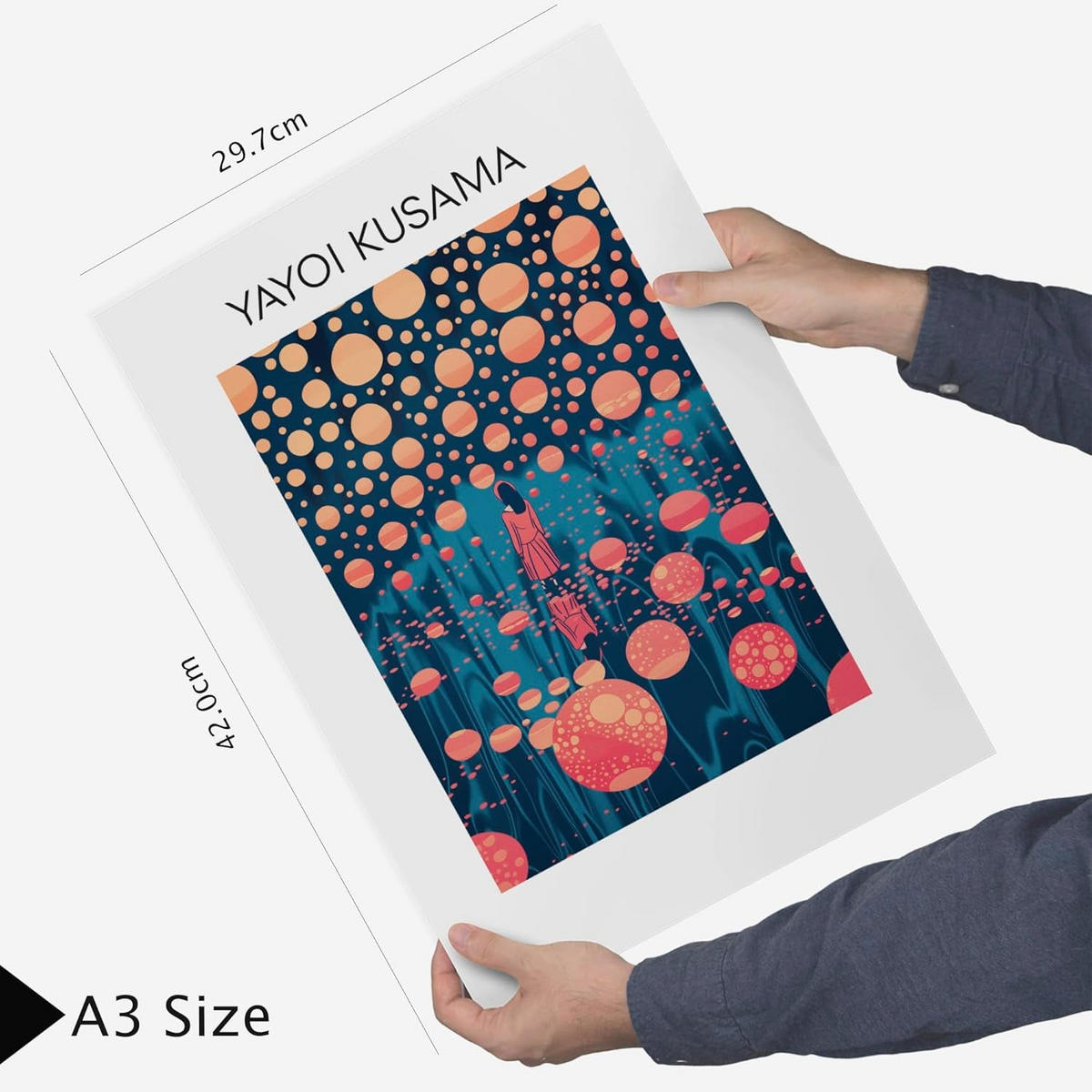 POSTER Set mit 6 Yayoi Kusama Sonnenuntergang Wasser Größe A3 und A4 Rahmenlos - Klar, Papier (29.7/1/42cm) - Nacnic