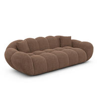 3-SITZER-SOFA Liva Braun Strukturstoff - Braun, Textil (223/70/93cm) - VAROYAL