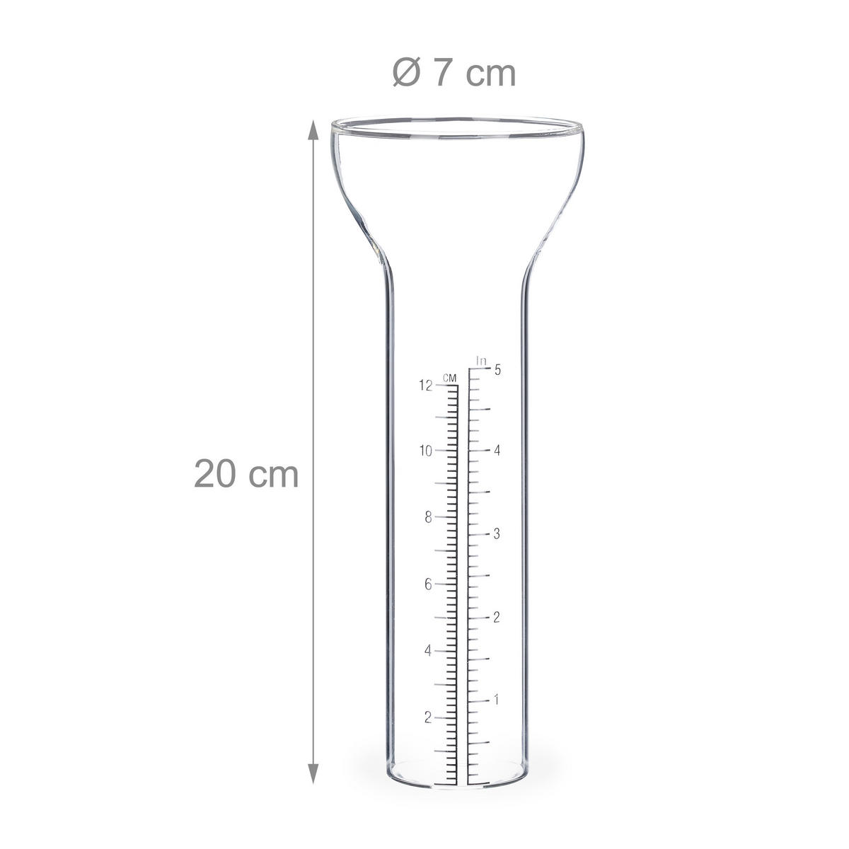 REGENMESSER Vintage - Dunkelbraun, Glas/Metall (7/70cm) - Relaxdays