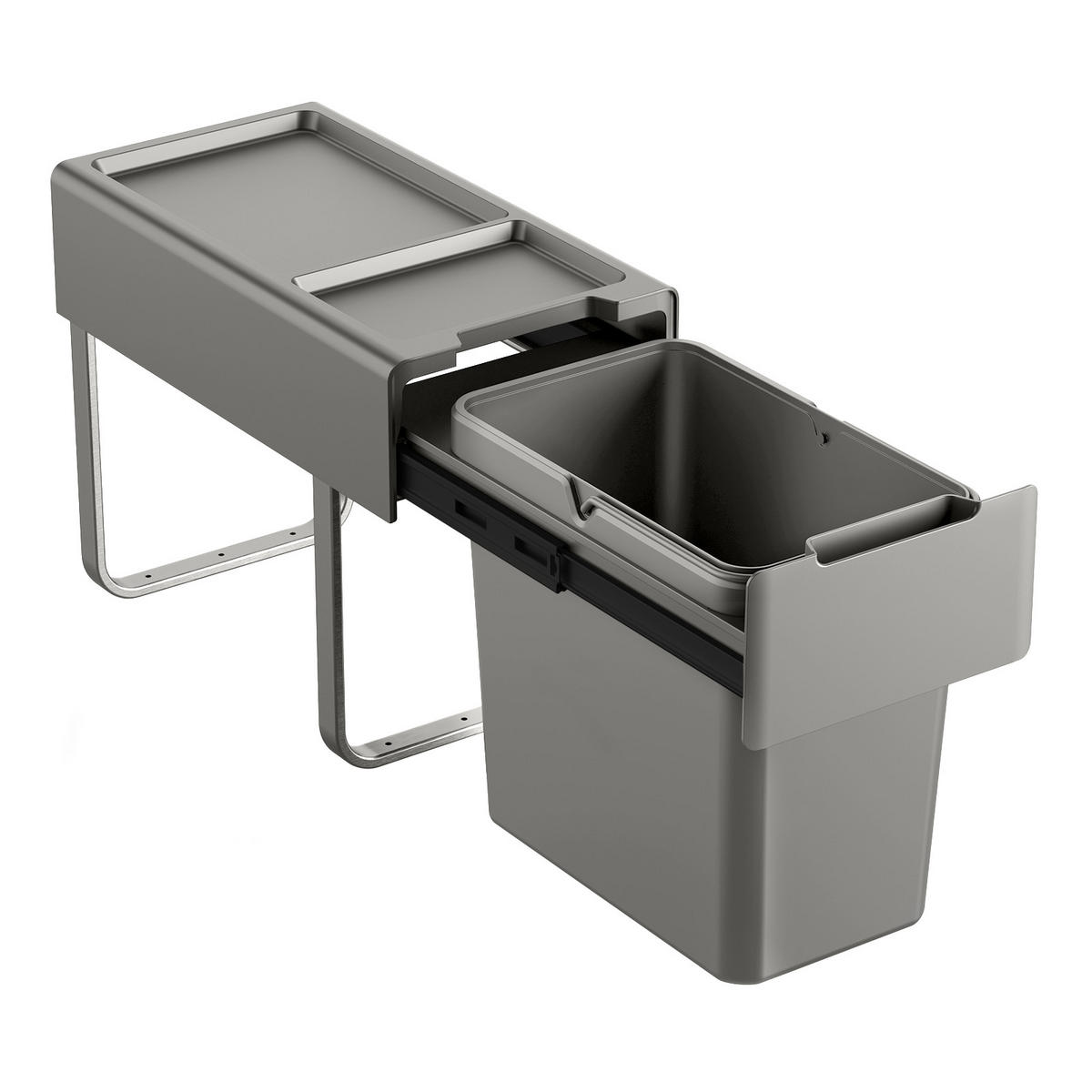 EINBAUMÜLLEIMER EM22 22L - Grau, Kunststoff (25/37/48cm) - SVITA