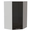 ECK-HÄNGESCHRANK Essen W4/10/60 Graphit Hochglanz / Weiß Matt 60 / 60 / 96cm - Graphitfarben/Weiß, Holz/Holzwerkstoff (60/96/60cm) - Feldmann-Wohnen