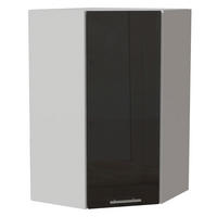 ECK-HÄNGESCHRANK Essen W4/10/60 Graphit Hochglanz / Weiß Matt 60 / 60 / 96cm - Graphitfarben/Weiß, Holz/Holzwerkstoff (60/96/60cm) - Feldmann-Wohnen