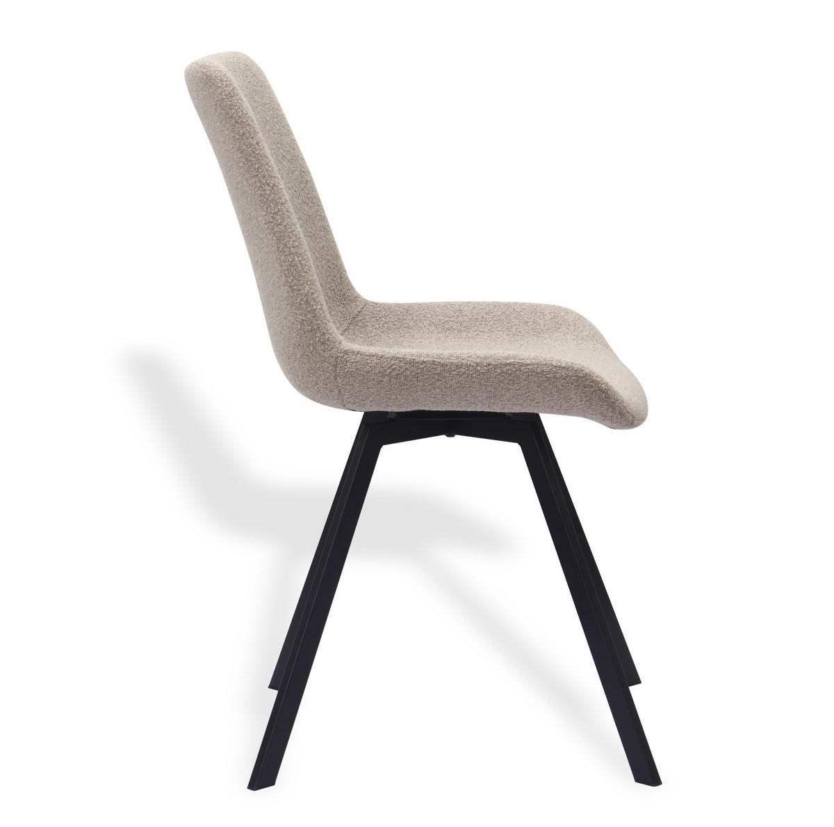 ESSZIMMERSTÜHLE 2er-Set drehbar Stoff Metall Khaki - Braun, Metall (59/90/54cm) - Meubliv