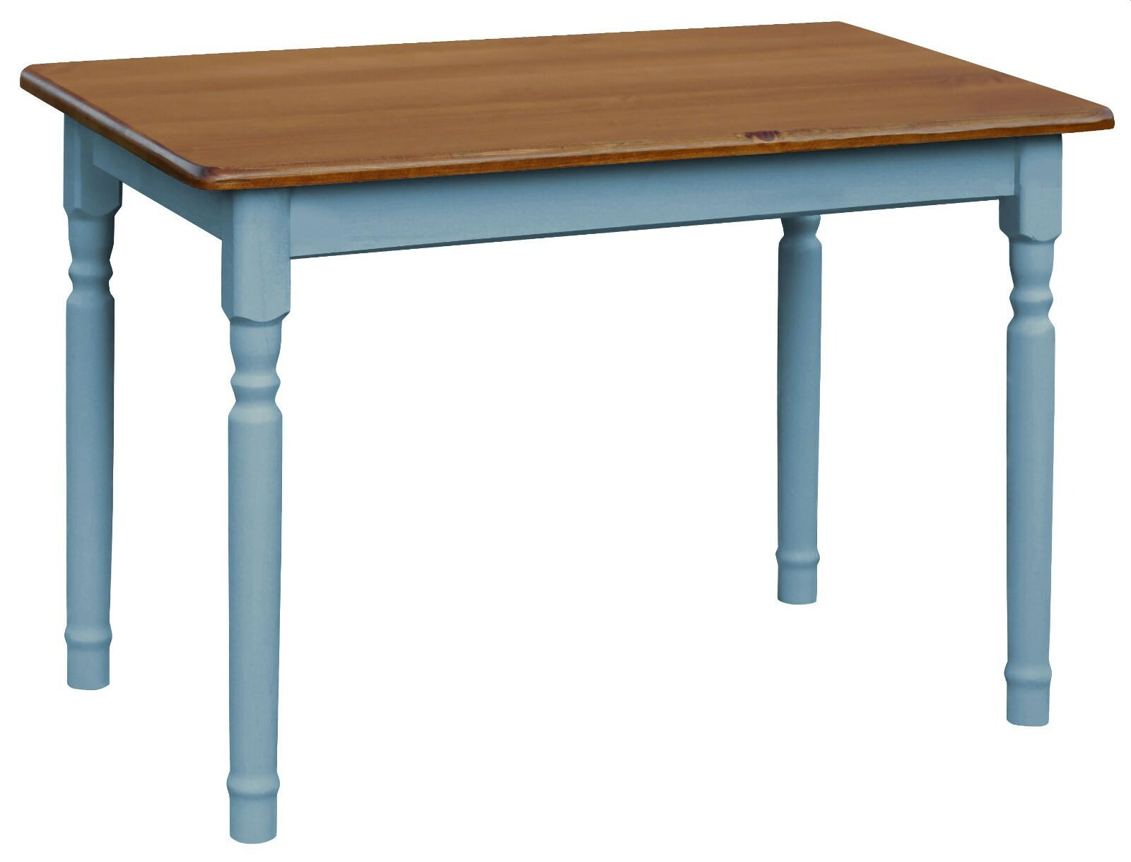 KOMA Esstisch KM851560 aus massivem Kiefernholz, 90 × 50 cm, Blau / Eiche gebeizt - Blau, Holz (50/75/90cm) - Koma