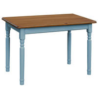 KOMA Esstisch KM851560 aus massivem Kiefernholz, 80 × 80 cm, Blau / Eiche gebeizt - Blau, Holz (80/75/80cm) - Koma
