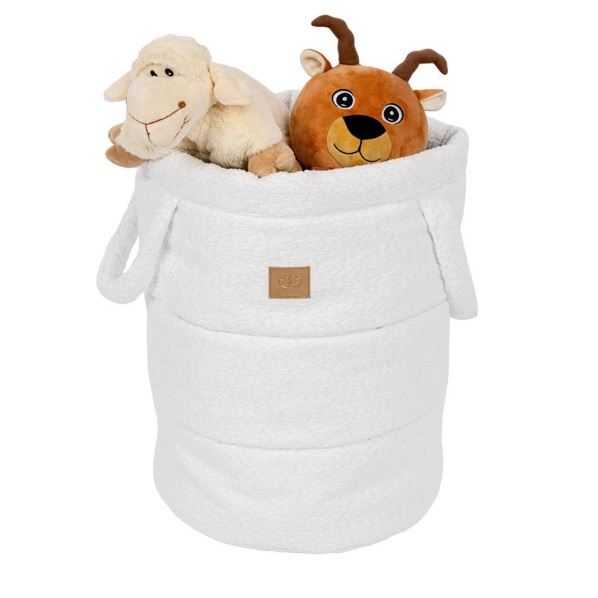 SPIELZEUGKORB, Boucle, weiß - Weiß, Textil (39/50cm) - MeowBaby