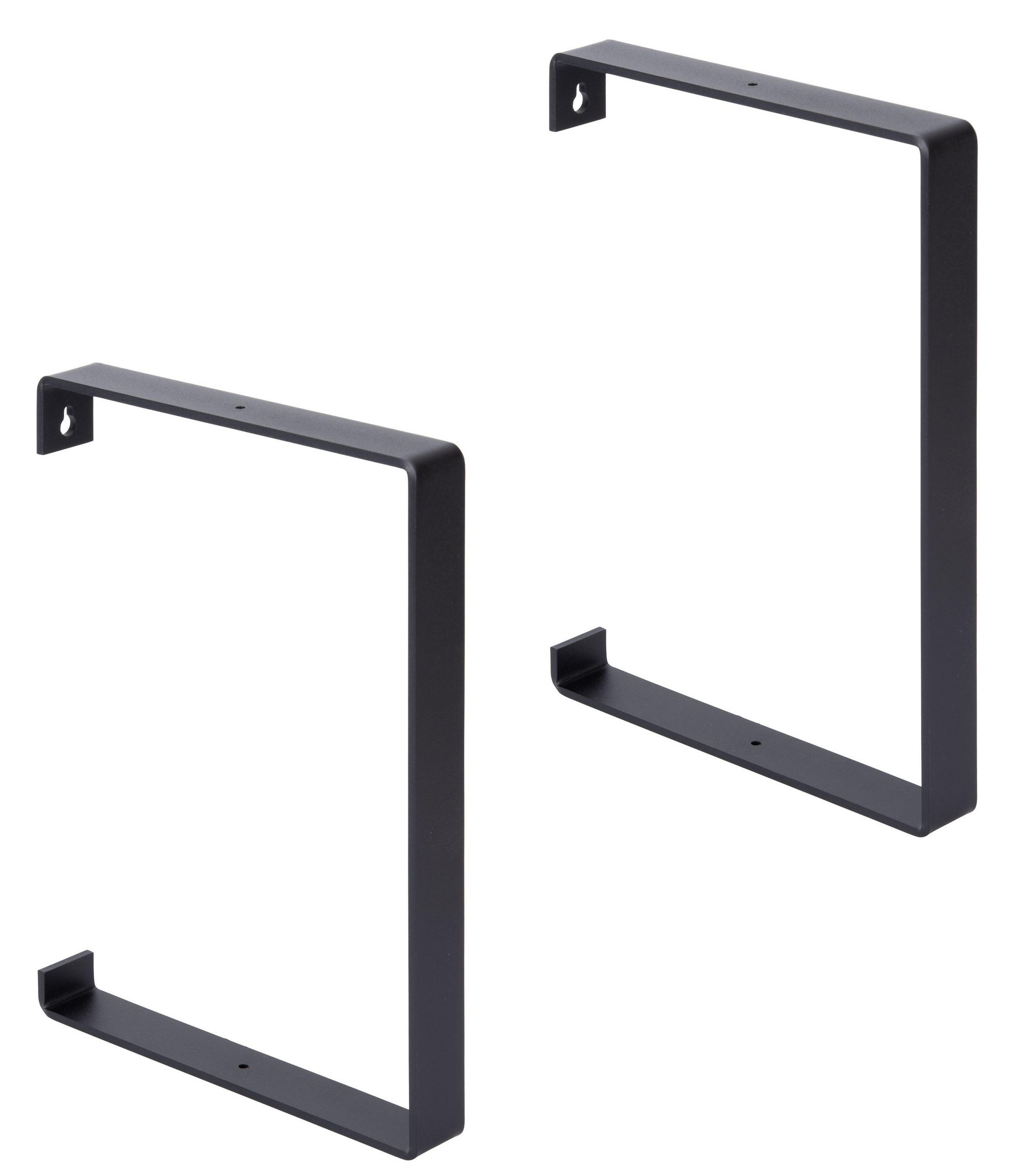REGALTRÄGER als 2er Set Adam, Stahl in verschiedenen Trendfarben - Schwarz, Metall (3/30.4/21cm) - Alberts