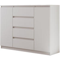 KOMMODE Lemon 140 cm mit zwei Türen und vier Schubladen Weißmatt - Weiß, Holzwerkstoff (140/101.5/39cm) - Beautysofa