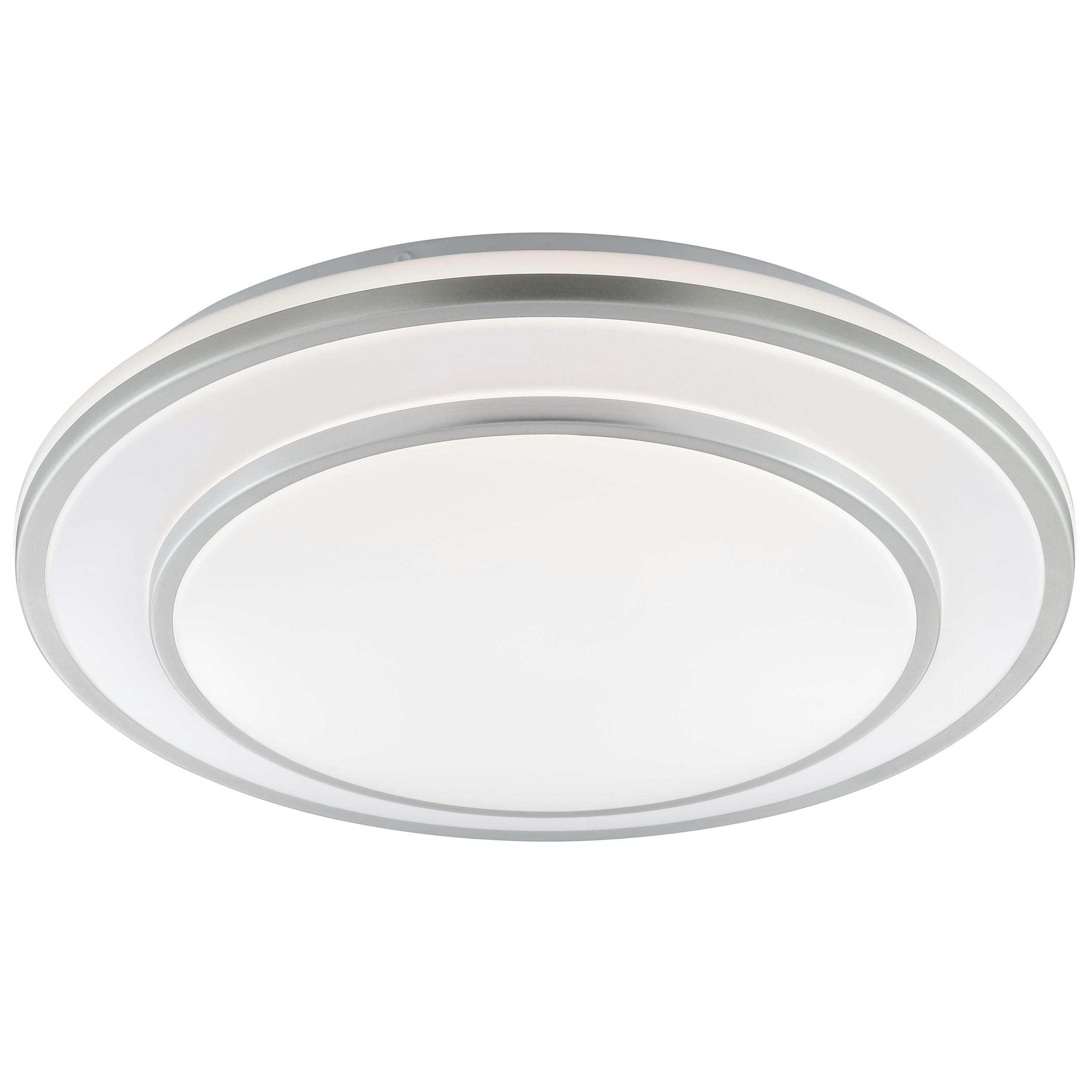 LED DECKENLEUCHTE Luciano Aluminium/Weiß 39/39/7,8 cm - Multicolor, Metall (39/39/7.8cm) - Brilliant