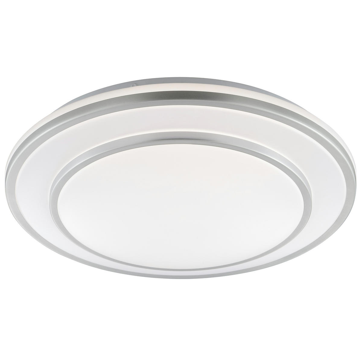 LED DECKENLEUCHTE Luciano Aluminium/Weiß 39/39/7,8 cm - Multicolor, Metall (39/39/7.8cm) - Brilliant