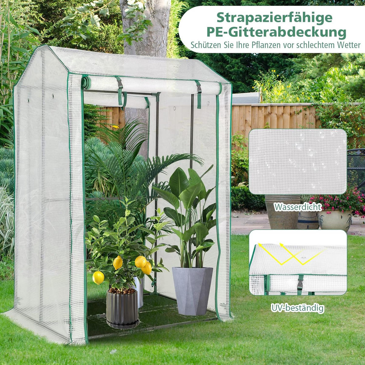 GEWÄCHSHAUS für Tomaten Transparent - Transparent, Metall (81/150/100cm) - COSTWAY