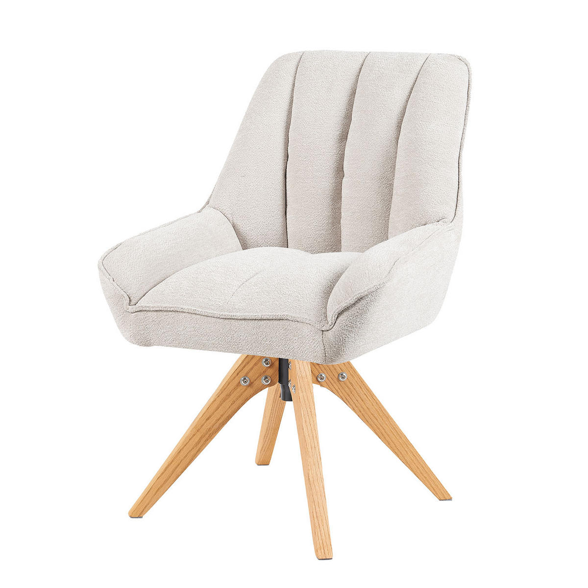 DREHSTUHL Mika-Lio - Honigeiche/Creme, Eichenholz/Holz (60/88/68cm) - DUBI Möbel