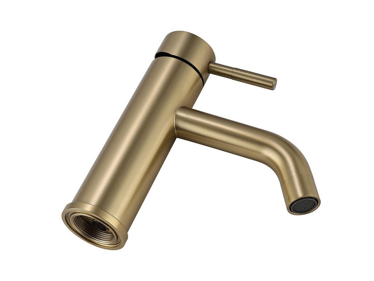 WASCHTISCHARMATUR - 16 cm x 4.9 cm - metall - goldfarben Salavan - Goldfarben, Metall (16/17.3/4.9cm) - Vente-Unique