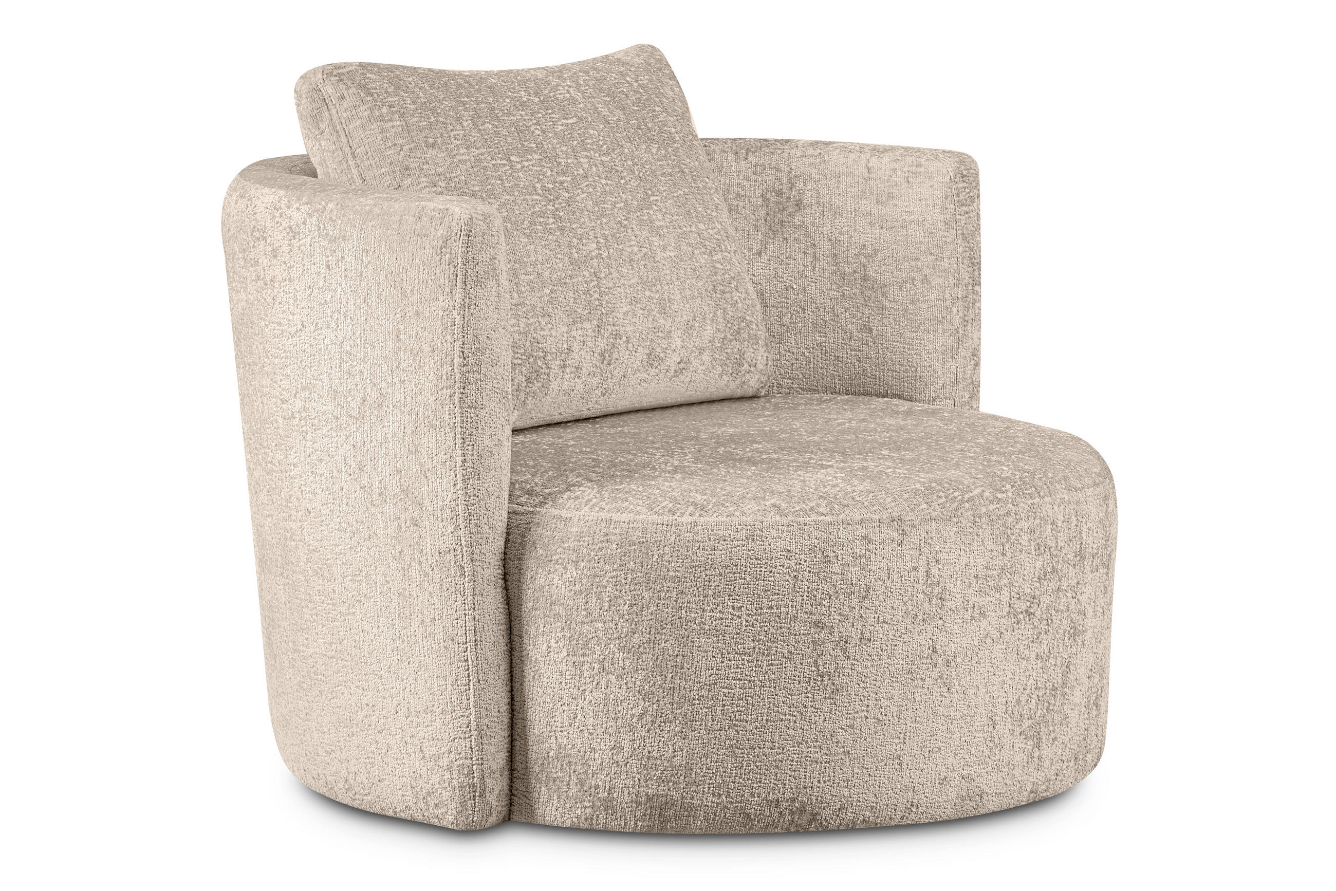 DREHSESSEL RAGGI 360° Drehfunktion mit inklusive dekorativem Kissen, Silbergrau - Dunkelgrau/Grau, Textil (92/75/94cm) - KONSIMO®