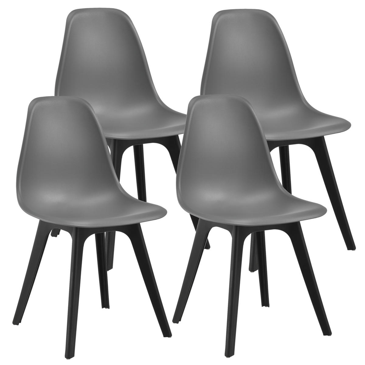 ESSGRUPPE Stathelle - Grau, Glas/Metall (105/75/60cm) - [en.casa]