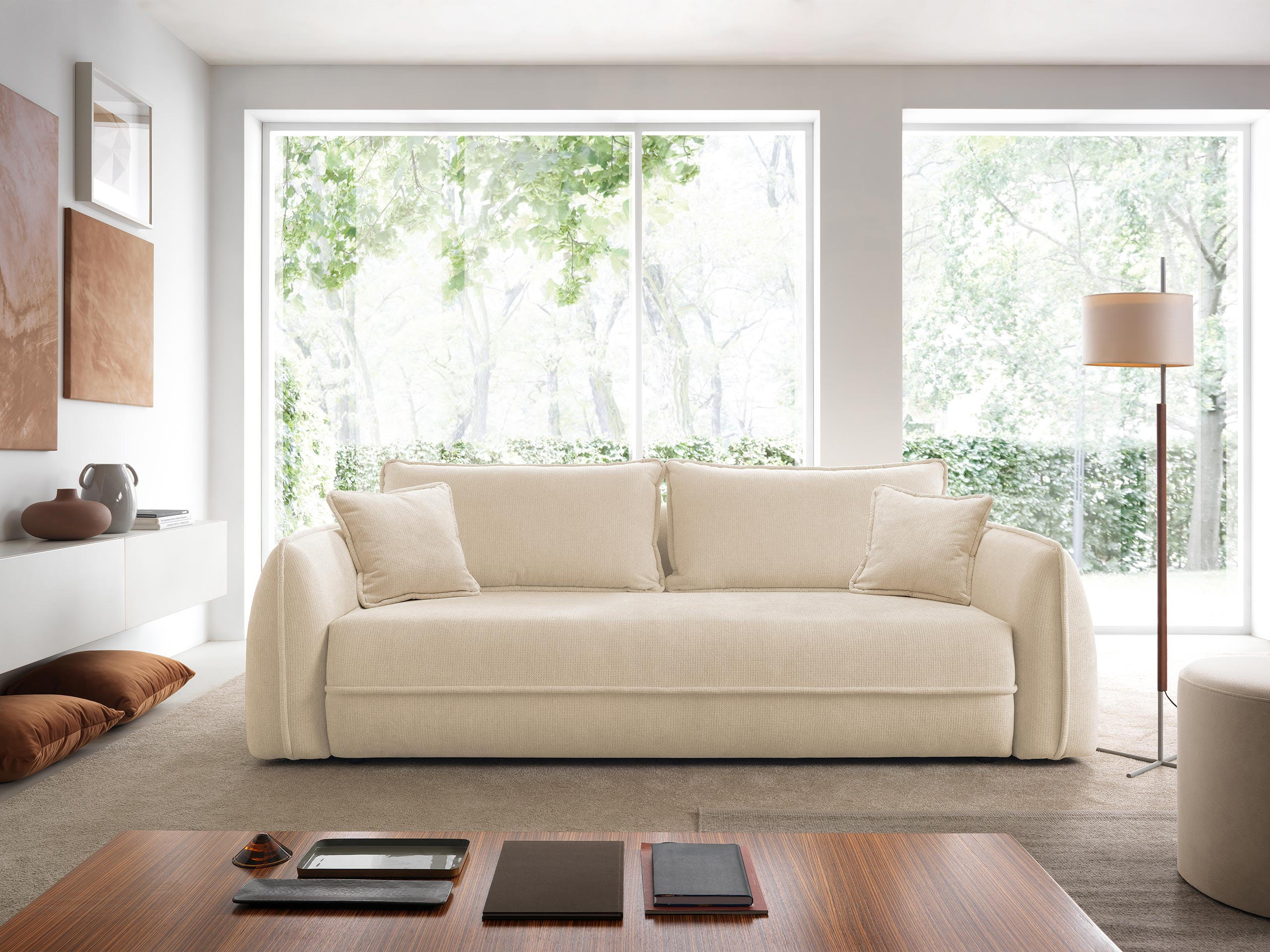 SCHLAFSOFA Moho - Beige/Schwarz, Holz/Kunststoff (250/94/109cm) - MIRJAN24
