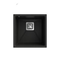 SPÜLBECKEN Napo 42 Schwarz 3 tlg. 420/420 mm Unterbau mit Siphon und Imprägnierung - Schwarz, Stein (42/42/20cm) - Granitan