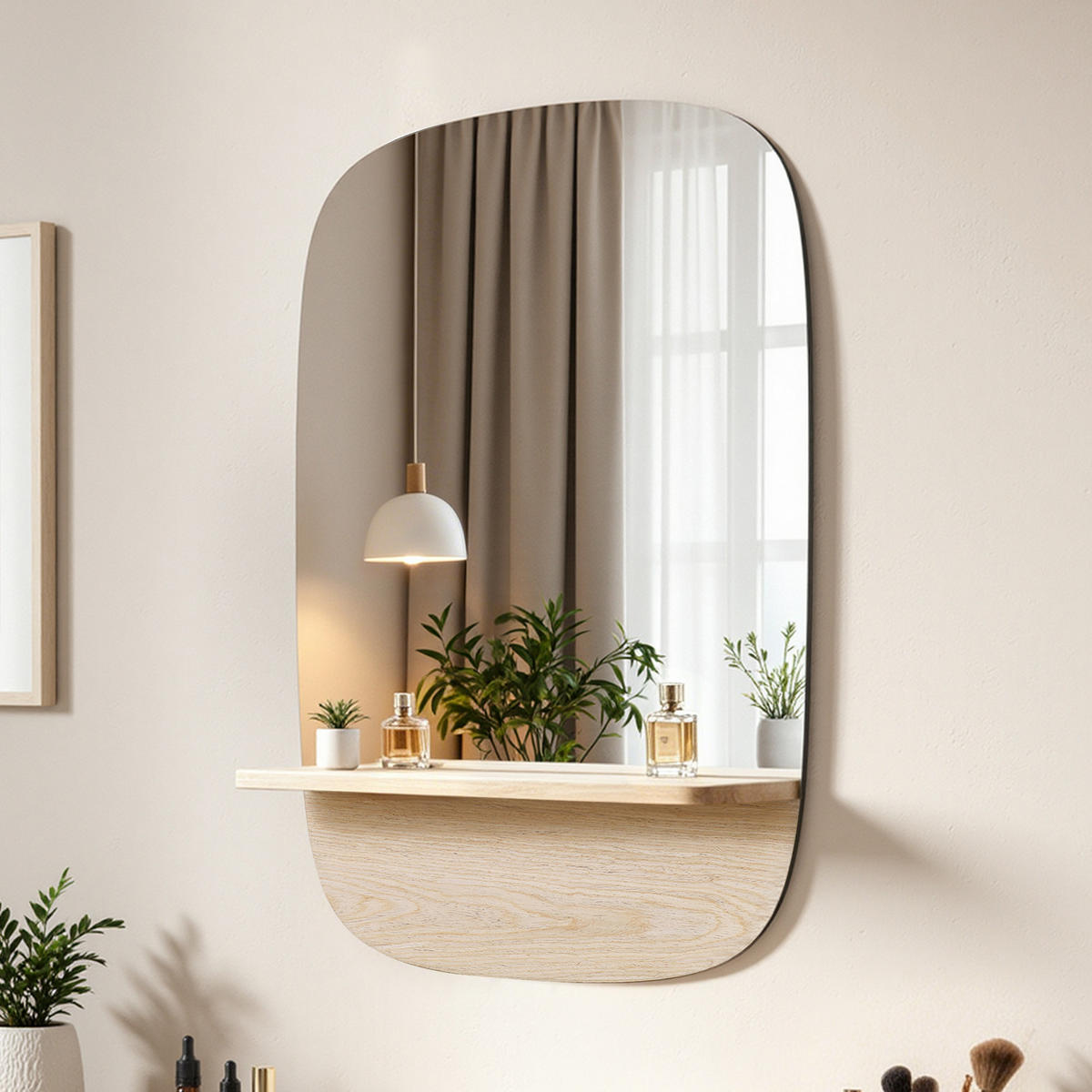 RECHTECK-SPIEGEL ohne Rahmen 75×50 cm - Naturfarben, Glas/Holz (50/1.6/75cm)