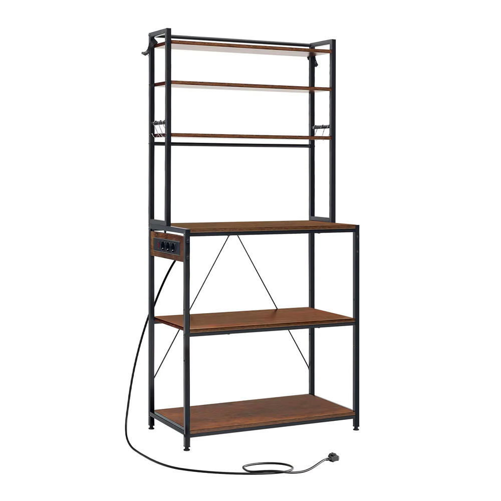 KÜCHENREGAL Steckdose 80x167x40 cm Braun Kücheninsel - Braun, Metall (80/167/40cm) - Kaket