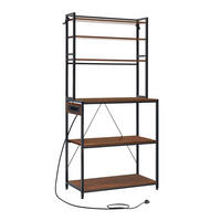 KÜCHENREGAL Steckdose 80x167x40 cm Braun Kücheninsel - Braun, Metall (80/167/40cm) - Kaket