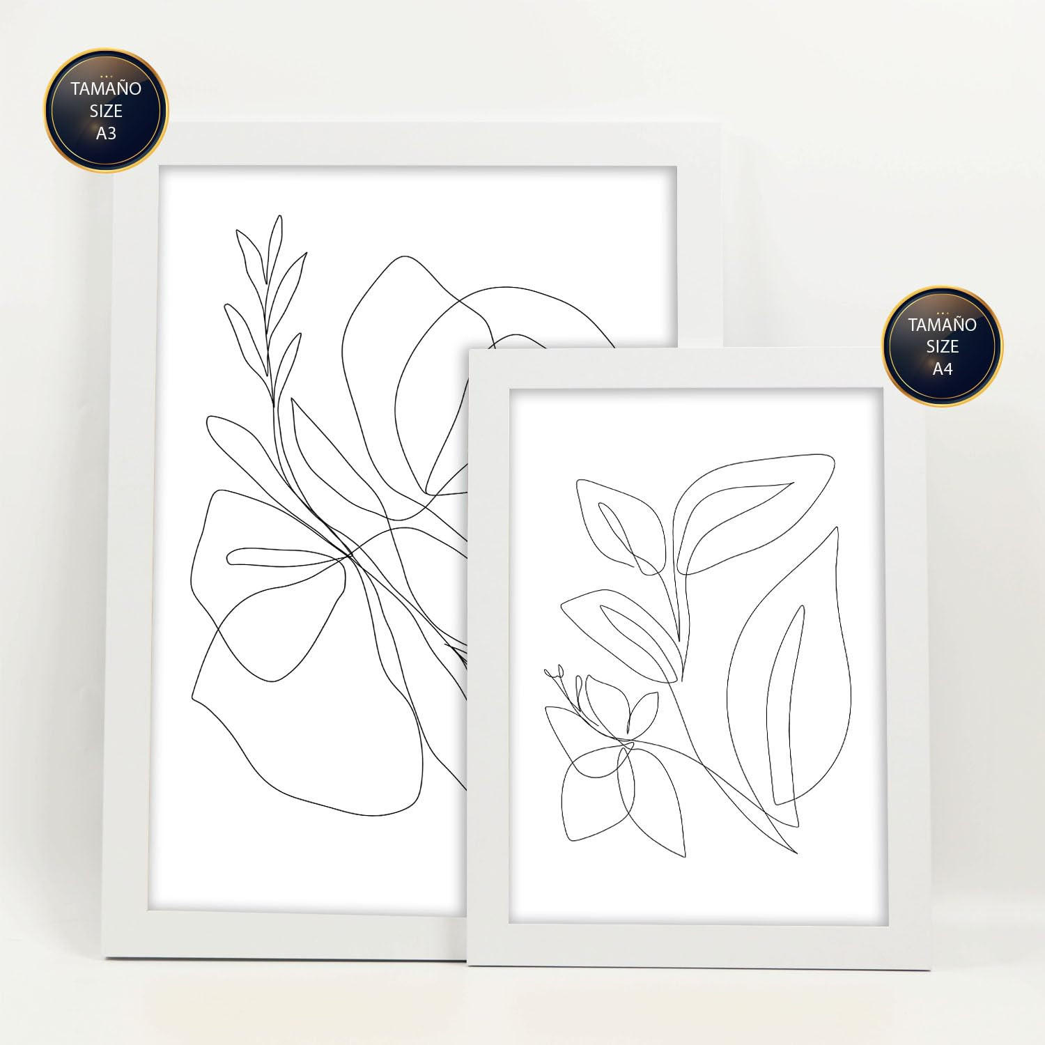 POSTER Set Mit 6 Blütenrahmen 1 In Blume Zusammenfassung Ästhetische Dekorative Gemälde Für Ihr Wohnzimmer Schlafzimmer Zuhause A3 & A4 Weißer Rahmen - Weiß, Papier (29/3cm) - Nacnic