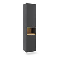HOCHSCHRANK Viola Grau/Artisan 38 x 170 cm mit 2 Türen - Eiche Artisan/Grau, Holzwerkstoff (38/170/33cm) - Vicco