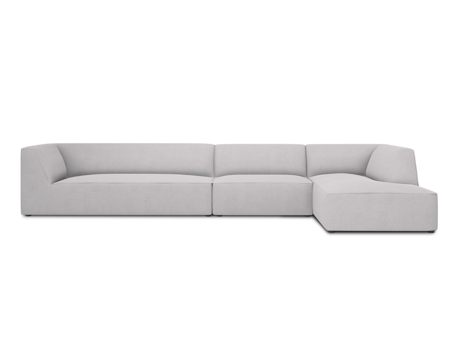 ECKSOFA rechts Ruby aus strukturiertem Stoff hellgrau 5 Sitzplätze - Hellgrau, Textil (180/366cm) - Micadoni
