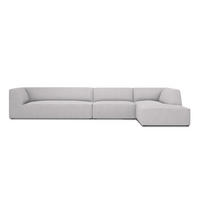 ECKSOFA rechts Ruby aus strukturiertem Stoff hellgrau 5 Sitzplätze - Hellgrau, Textil (180/366cm) - Micadoni