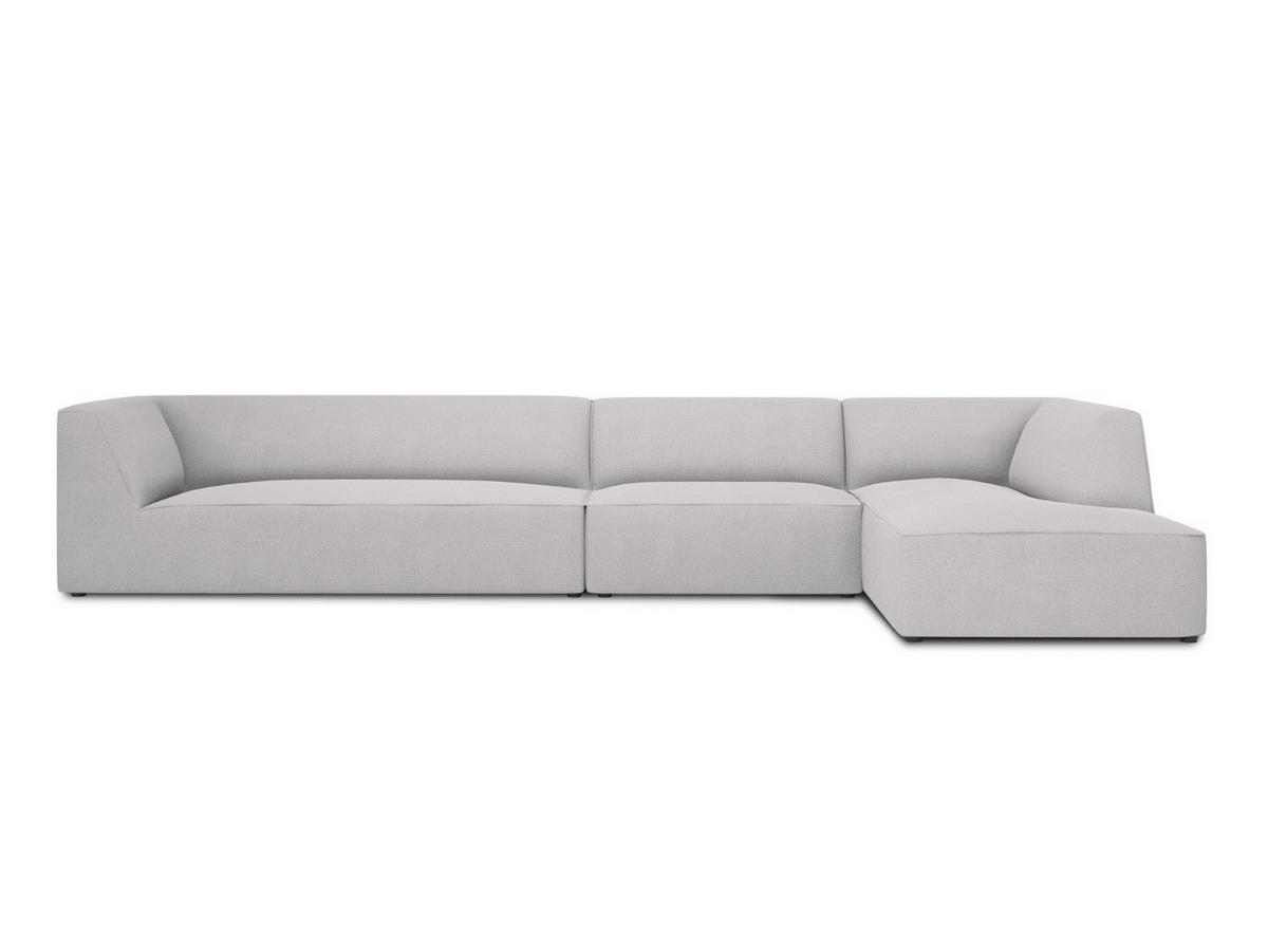 ECKSOFA rechts Ruby aus strukturiertem Stoff hellgrau 5 Sitzplätze - Hellgrau, Textil (180/366cm) - Micadoni