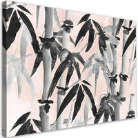 WANDBILD bambus wald japan - Schwarz, Textil (60/40cm) - Feeby