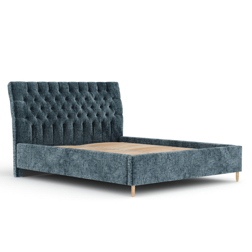 Thumbnail - Maison de Reve Polsterbett, Blau, Textil, Buche, Kiefer, 120x200 cm, Oeko-Tex® Standard 100, FSC 100%, Made in EU, Schla...