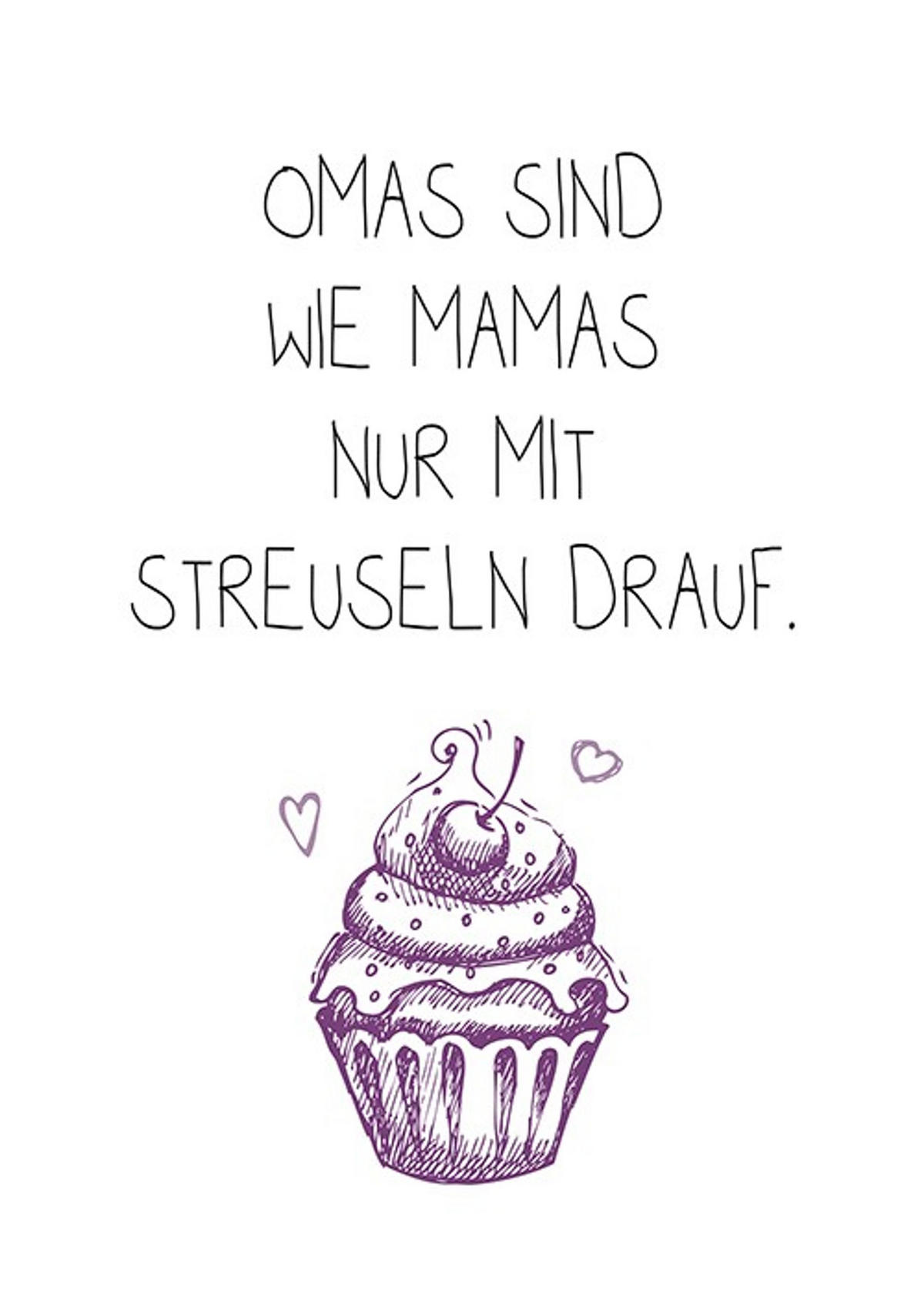 POSTER DIN A4 21x29,7 cm Oma Spruch Geschenk - Weiß, Papier (21/29.7/2cm) - artissimo