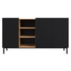 SIDEBOARD System 77 - Schwarz, Holzwerkstoff/Metall (153/85/44cm) - MIRJAN24