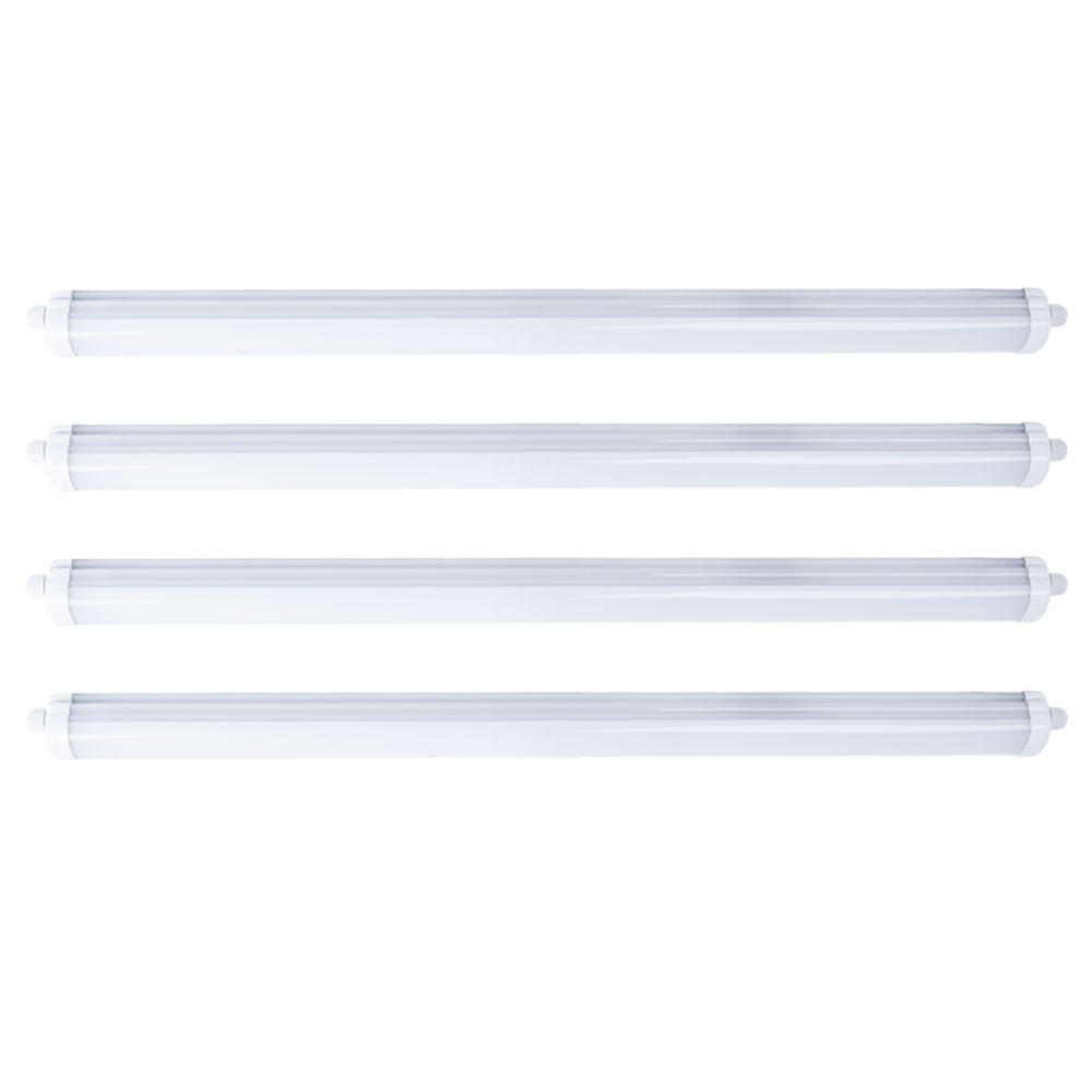 LED DECKENLEUCHTE Weiß 4er Set Wannenleuchte 120 cm - Weiß, Kunststoff (120/6.5/5.8cm)