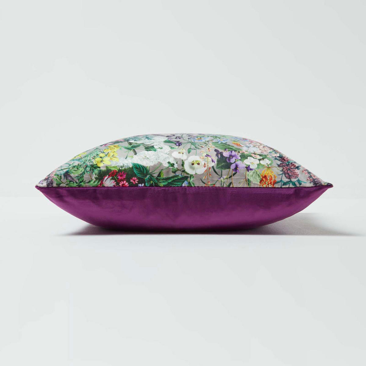 KISSENHÜLLE Botanical Garden – Samt violett 46/46 cm - Violett, Textil (46/46cm) - Homescapes