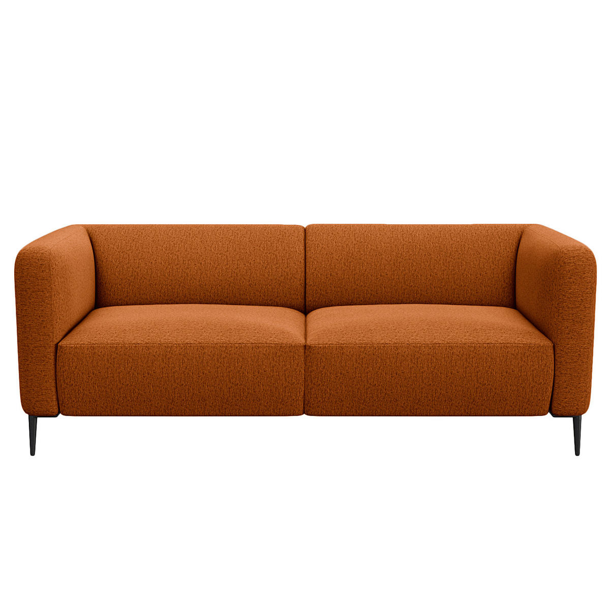 3-SITZER SOFA - Rostfarben/Schwarz, Textil/Metall (205/74/88cm) - home24