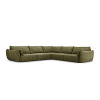 WENDBARES-ECKSOFA Kaelle aus Chenille-Stoff grün 7 Sitzplätze - Grün, Textil (286/286cm) - Micadoni