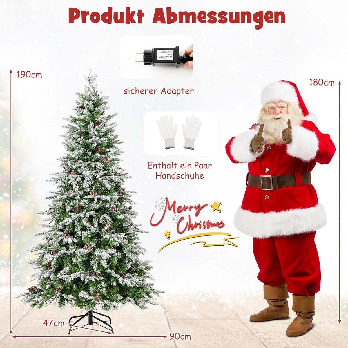 WEIHNACHTSBAUM 190cm Grün - Grün, Metall (190cm) - COSTWAY