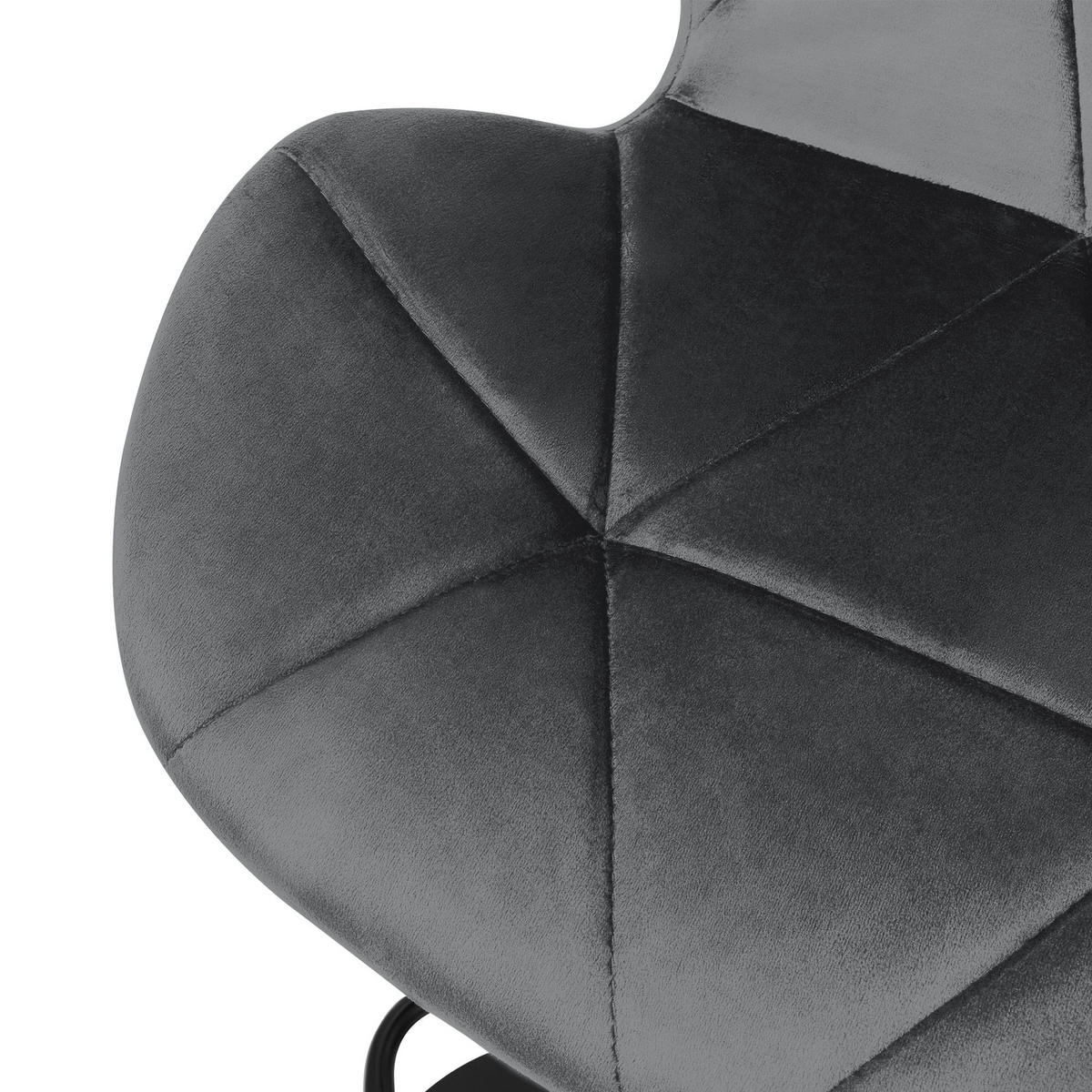 BARHOCKER 4er Set Samt grau - Grau, Metall (47/110/41cm) - ML-DESIGN