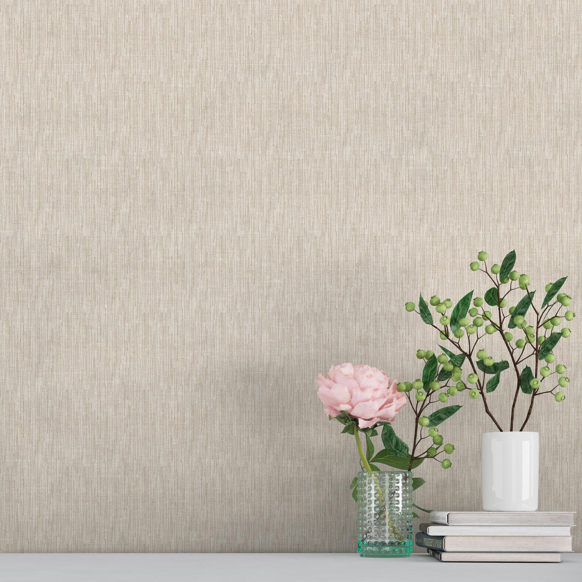 TAPETE Leinen-Optik 53 cm x 10 m - Beige, Papier (53/1000cm) - Sanders & Sanders