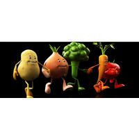 GLASBILD 125x50 cm Bild Küche lustiges Gemüse - Multicolor, Glas (125/50cm) - artissimo