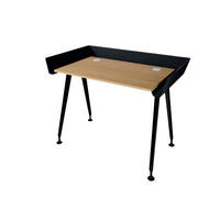 SCHREIBTISCH Tern 100x72 cm – Schwarz mit Buche Dekor - Schwarz, Holzwerkstoff (72/100/74cm) - Letti Moderni