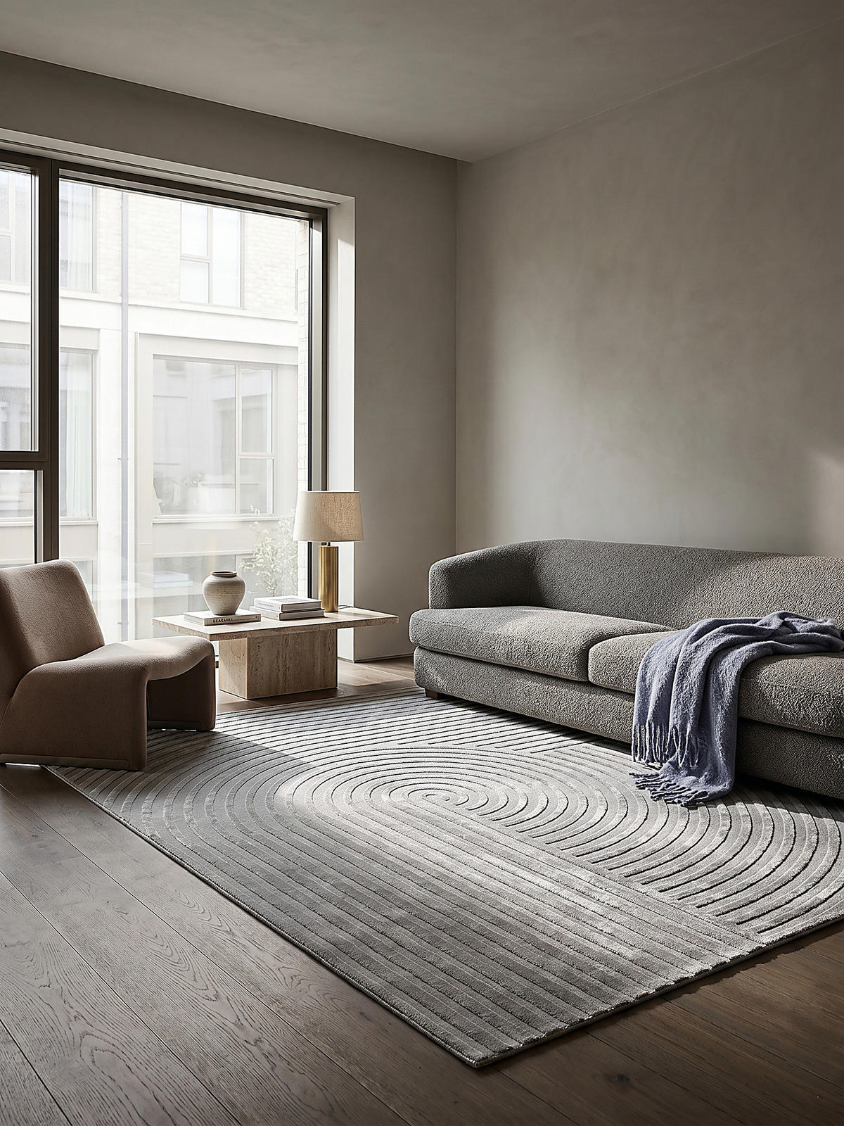 KURZFLORTEPPICH Geometrisch ERESMA Polyester Grau 240 x 340 cm - Grau, Textil (240/340cm) - KADIMA DESIGN