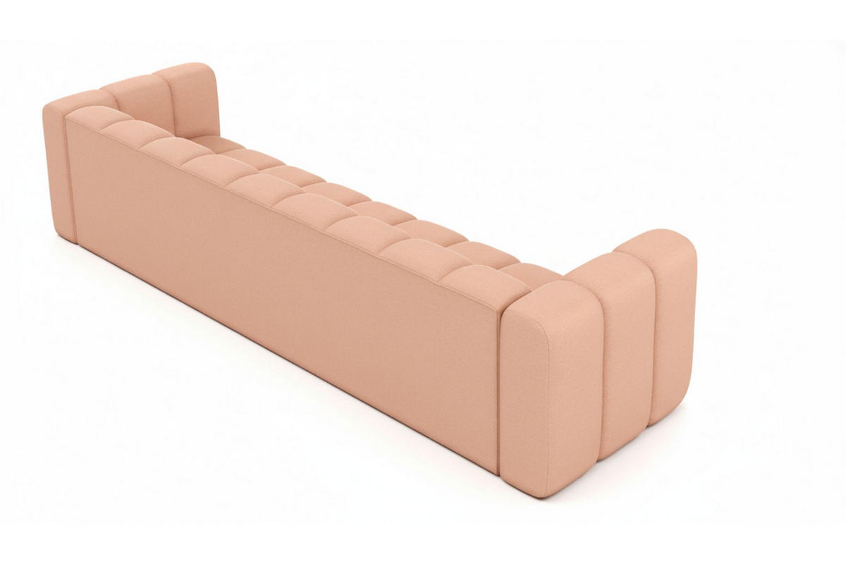 COUCH, Fünfsitzer-Sofa Grand, Veloursstoff Salvador, Rosa - Rosa, Holz (314/70/87cm) - Kaiser Möbel