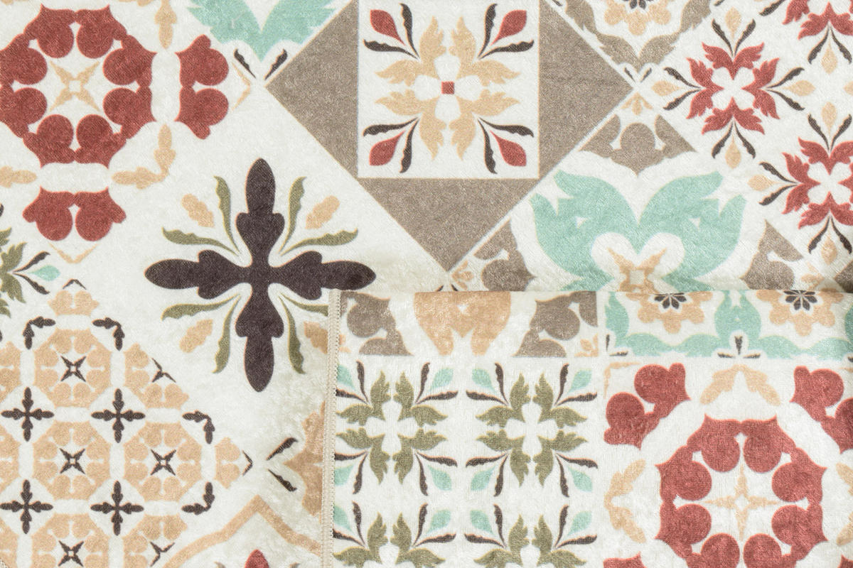 KÜCHENTEPPICH mit mehrfarbigem Zementfliesenmuster Azulejo 70x180 cm - Multicolor, Textil (70/180cm) - Nazar Rugs